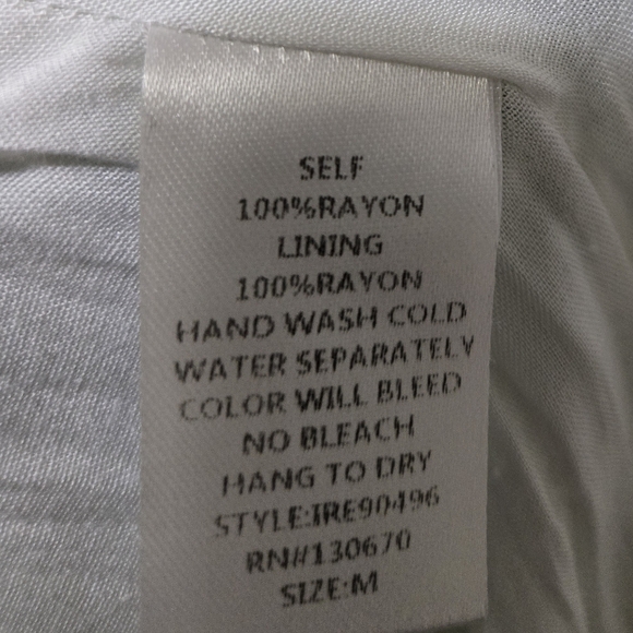 INA Tropical Print Jumpsuit Green Palm Leaf Tie Front Wide Leg Size Medium - Picture 16 of 16